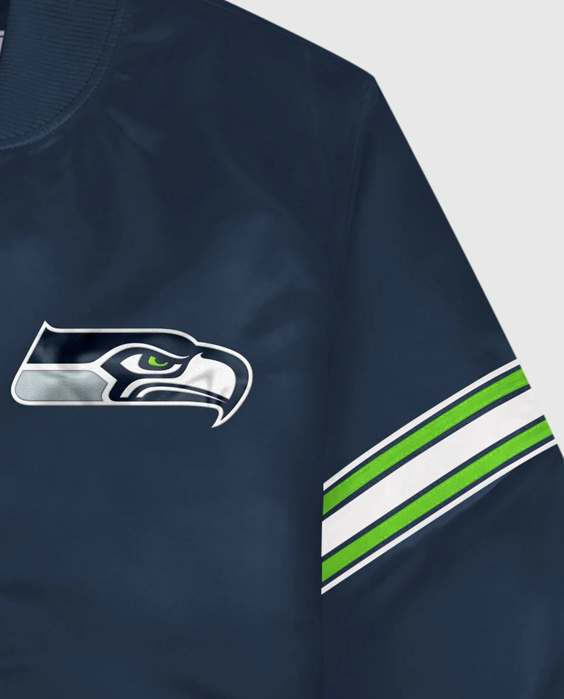 Chaqueta Varsity de los Seattle Seahawks en Satén con Botones de Presión