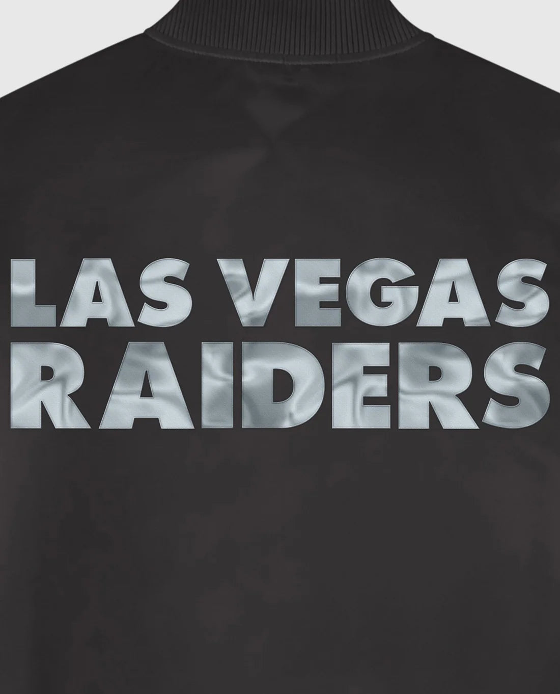 Chaqueta Varsity de los Las Vegas Raiders en Satén con Botones de Presión