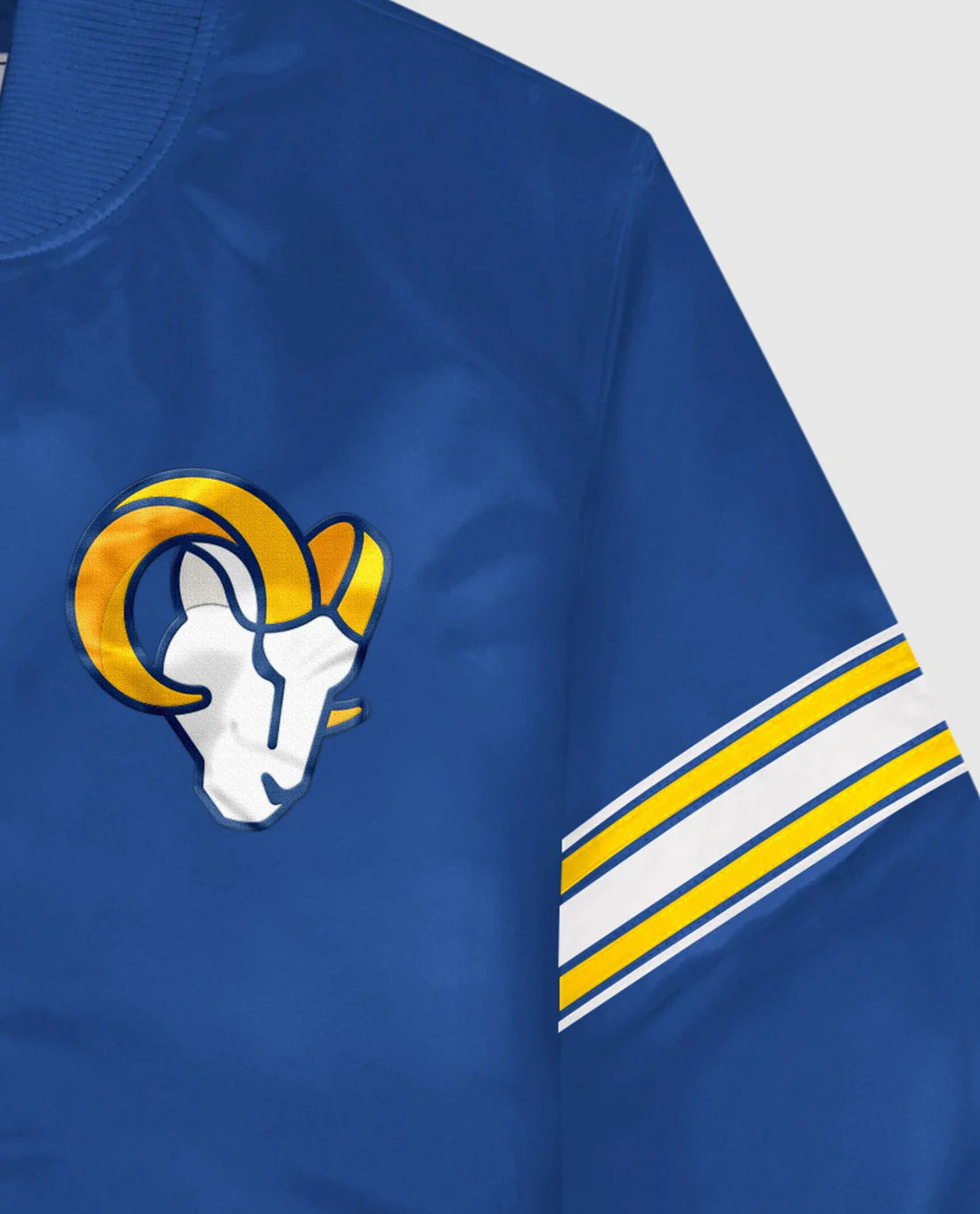 Chaqueta Varsity de los Los Angeles Rams en Satén con Botones de Presión