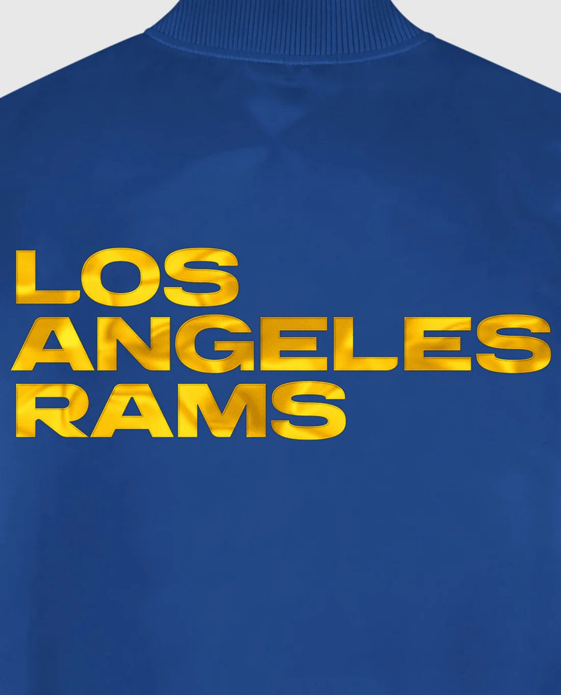 Chaqueta Varsity de los Los Angeles Rams en Satén con Botones de Presión