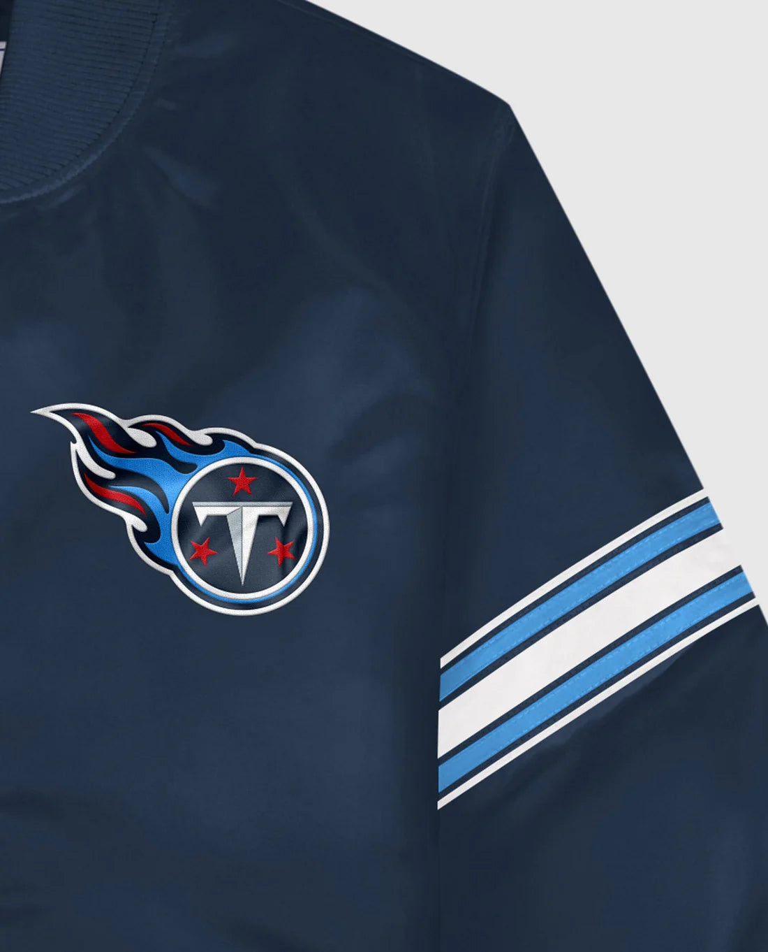 Chaqueta Varsity de los Tennessee Titans en Satén con Botones de Presión