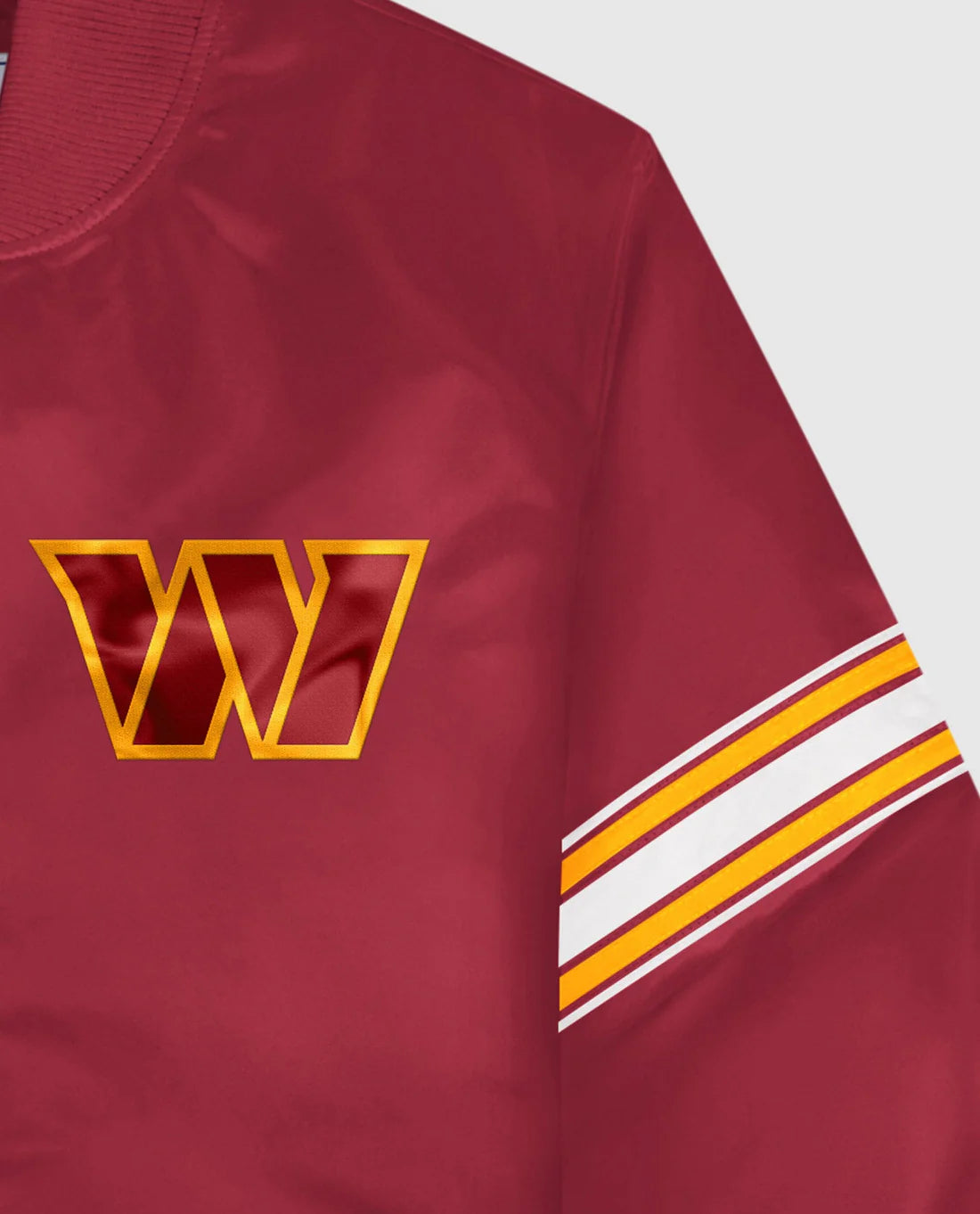 Chaqueta Varsity de los Washington Commanders en Satén con Botones de Presión