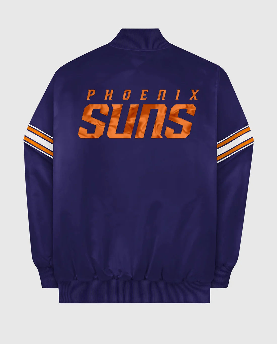 Chaqueta Varsity de los Phoenix Suns en Satén con Botones de Presión