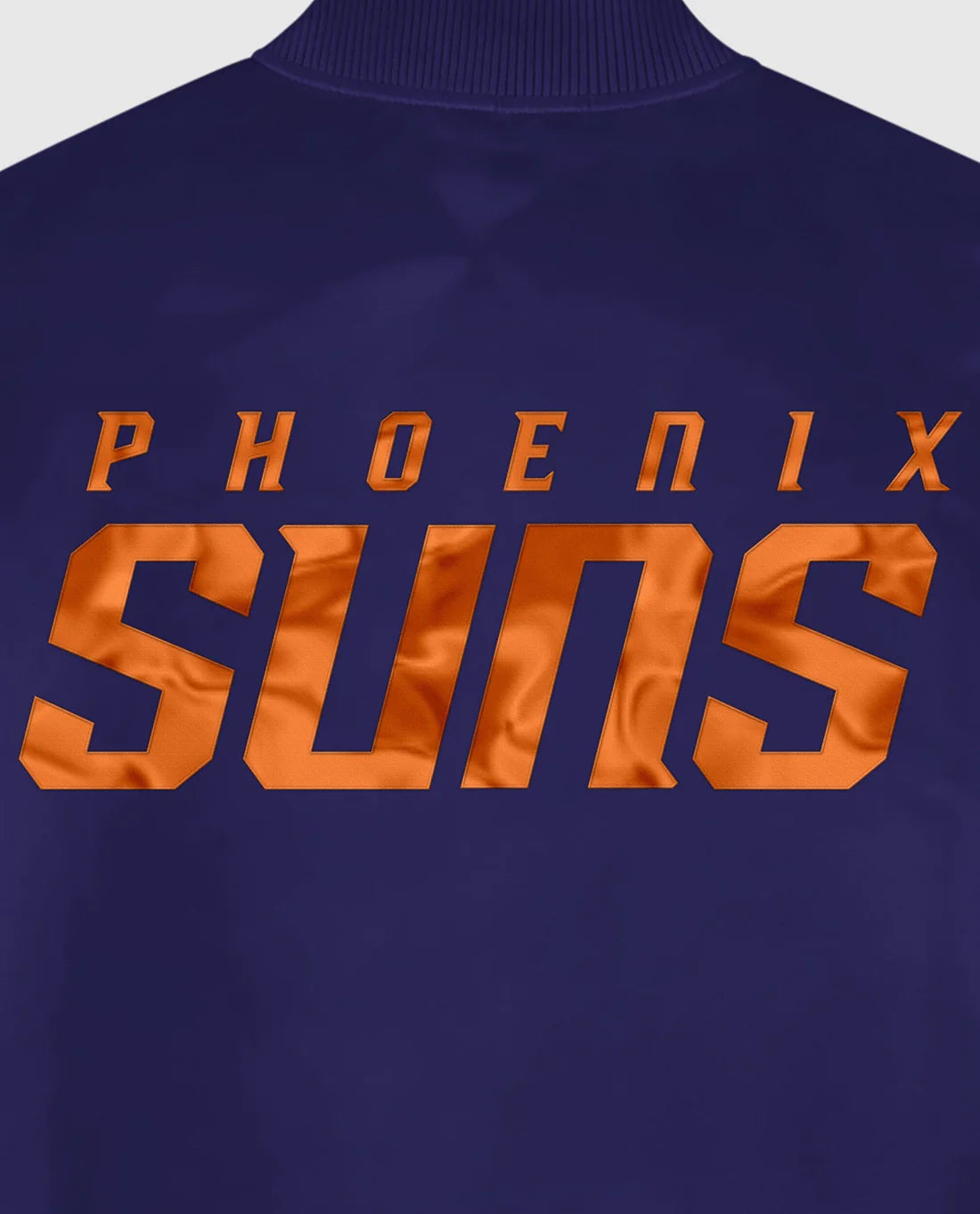 Chaqueta Varsity de los Phoenix Suns en Satén con Botones de Presión