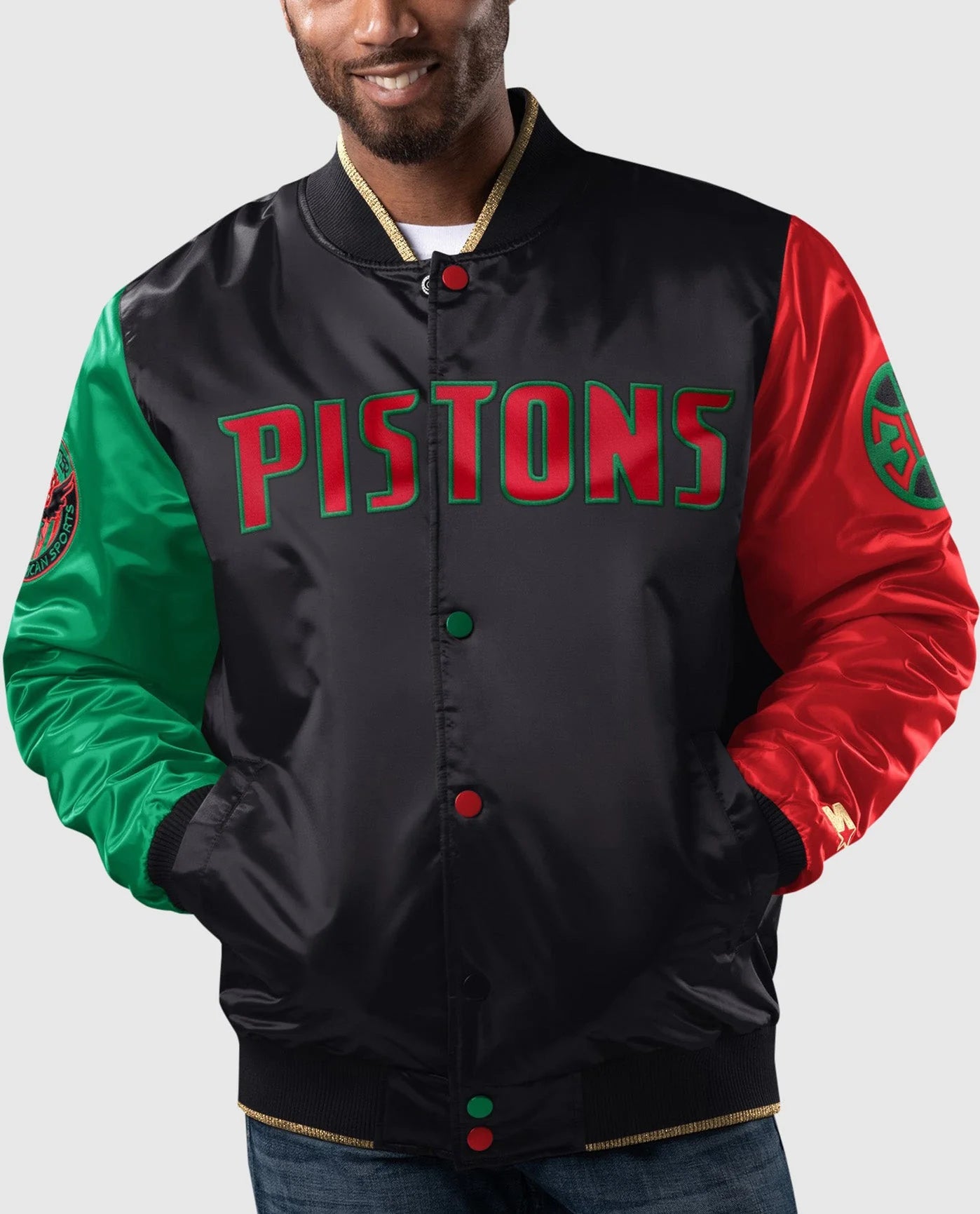 Chaqueta Detroit Pistons Mes de la Historia Negra x Ty Mopkins