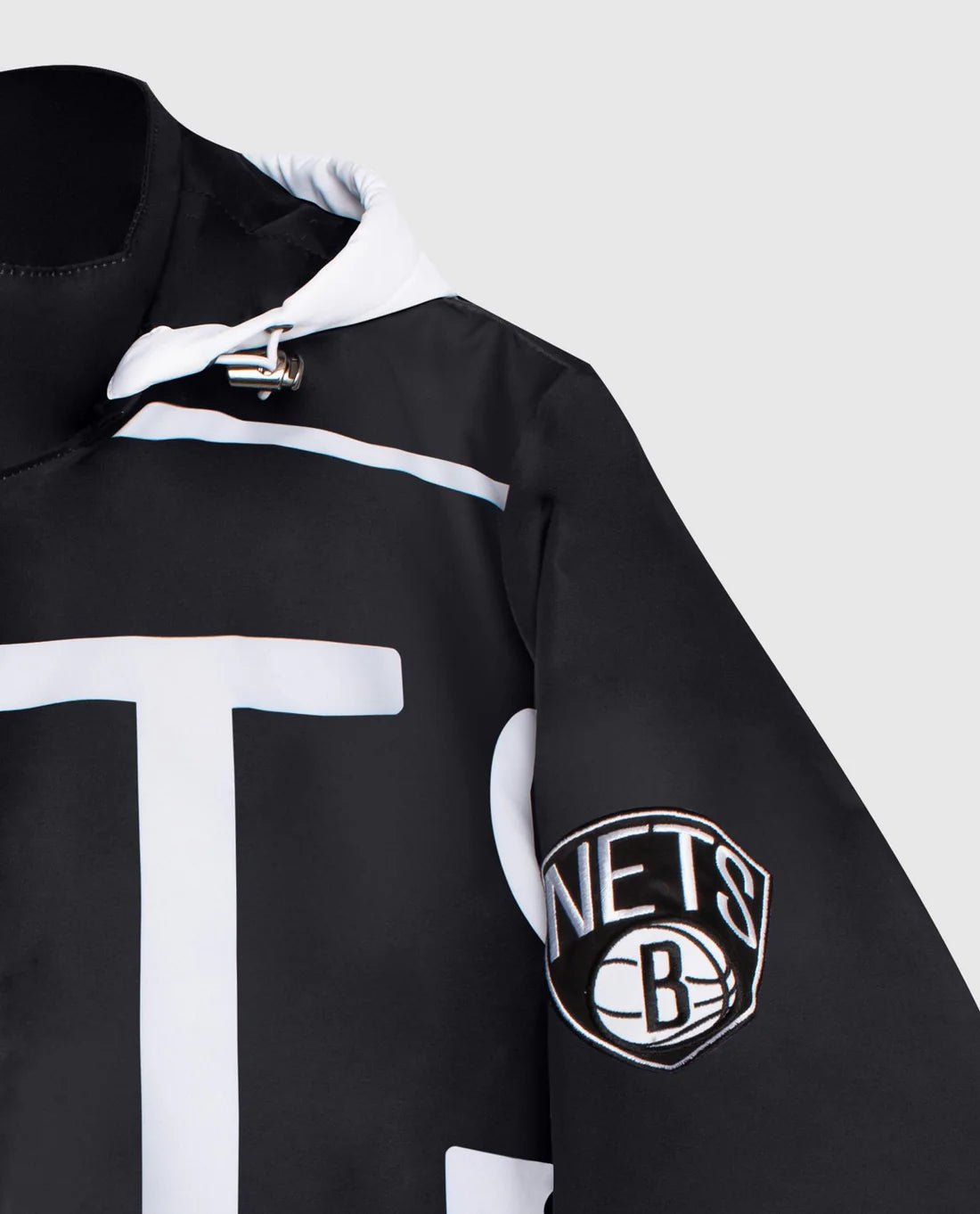 Chaqueta de Nylon con Capucha y Cremallera Completa de los Brooklyn Nets