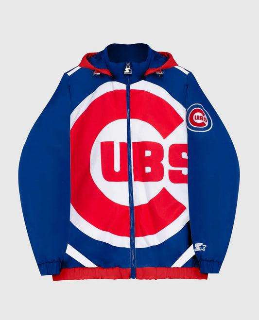 Chaqueta de Nylon con Capucha y Cremallera Completa de los Chicago Cubs